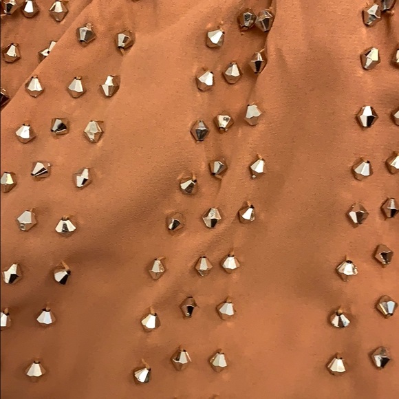 Beige mini dress with silver details all over. - Picture 3 of 3
